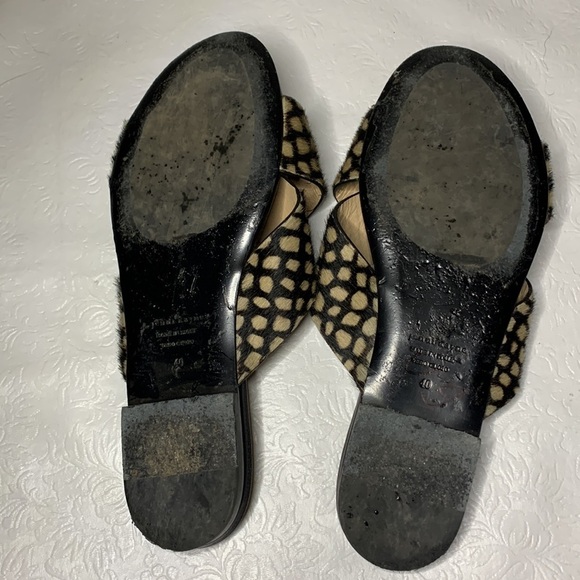 Jenni Kayne Ponyhair Black Honey Giraffe Print Cross-over Slide Sandals EU40 - Picture 3 of 5